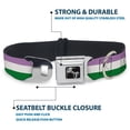 thumbnail image 4 of Buckle-Down Pet Collar, Dog Collar Metal Seatbelt Buckle, Flag Genderqueer Lavender White Green, 9.5 to 13 Inches 1.0 Inch Wide, 4 of 8