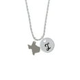thumbnail image 2 of Delight Jewelry Stainless Steel Texas - Silvertone Script Initial Disc - I - Charm Necklace, 20"+3", 2 of 4