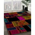 thumbnail image 2 of Ahgly Company Indoor Square Abstract Dark Brown Patchwork Area Rugs, 7' Square, 2 of 6