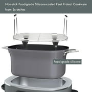 JKXTDKS Roast and Steamer Rack for Ninja Foodi Possible Cooker Pro 8.5 Quart MC1000 MC1001 MC1010, Slow Cooker Accessory with Silicone Feet and Handles