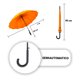 thumbnail image 3 of Paraguas Semiautomático Importadora La Merced Tipo Bastón Naranja Mango curvo Tela Resistente, 3 of 3