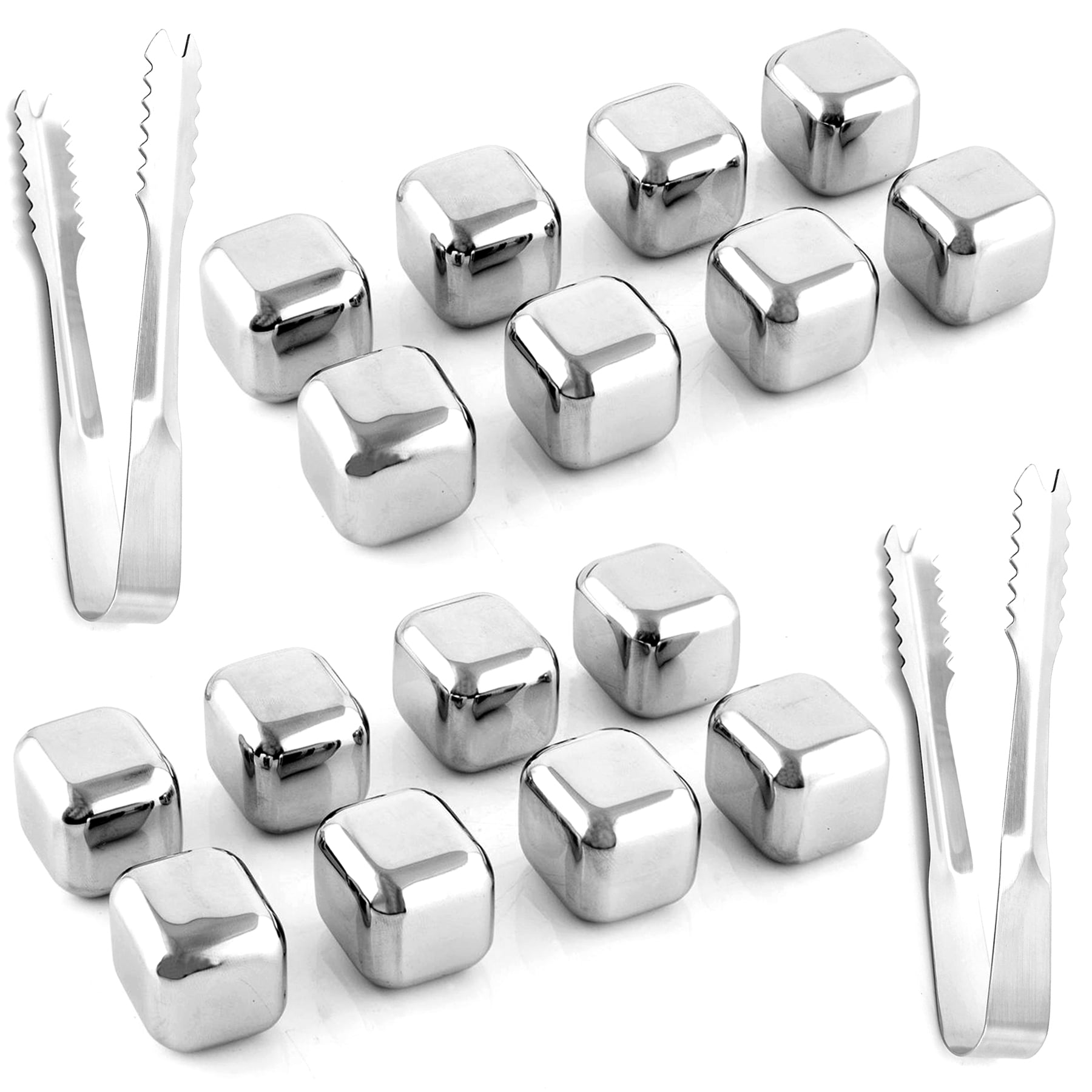 Details about   8PC Stainless Steel Ice Cubes Chilling Stones Rocks Reusable with Tong 