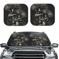 thumbnail image 2 of Windshield Sun Shade, Monochrome Mushroom Artwork Foldable Car Sun Shade Windshield for Front, 2 Pieces, 2 of 7