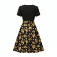 thumbnail image 6 of ZHOGXU Women's Dresses Summer Short Sleeve Round Neck Floral Printed Lightweight Comfortable Stylish Dress For Casual Daily Wear,Black,M, 6 of 6