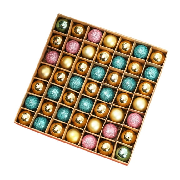 JVBTVB 49-Pack 3cm Christmas Ornaments, Electroplated Shiny Bright Ball Decor for Christmas Tree Hanging, Indoor Outdoor Holiday Party Scene Layout