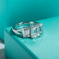 thumbnail image 3 of AnuClub 3 4 5ct Round Cut/Emerald cut Moissanite Engagement Rings 925 Silver Three-Stone Promise Ring for Women, 3 of 7
