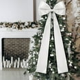 thumbnail image 5 of 20 x 47 Inches Extra Large Christmas Satin Bows Christmas Tree Topper Decorations Giant Xmas Tree Toppers Bows for Home Wreath Wall Holiday Birthday Wedding Engagement Party Decor(White), 5 of 12