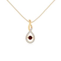 Natural Garnet 2 Stone Infinity Pendant Necklaces for Women in 18K Yellow Gold Vermeil, January Birthstone Jewelry Gifts for Her Birthday, Anniversary, Mothers Day, Christmas, Graduation, Valentines