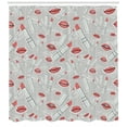 thumbnail image 3 of Ambesonne Hipster Shower Curtain, Make up Fashion Design, 69"Wx75"L, Red Grey, 3 of 3