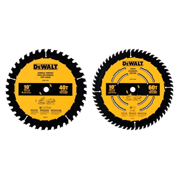 Hoja de sierra ingletadora o hoja de sierra de mesa DEWALT DWA110CMB, paquete de 2