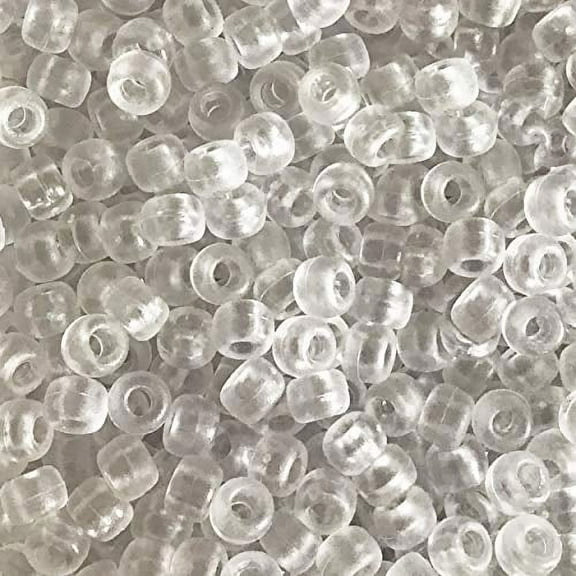 Pony Beads Crystal Matte Frost Crow Beads Made in USA 6x9mm Large Hole