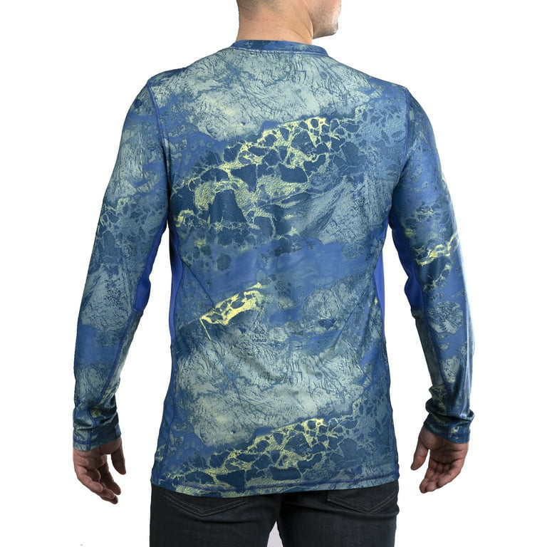 Realtree Men's Plymouth Fishing Short Sleeve Performance Shirt, Size: 3XL, Blue