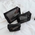 thumbnail image 3 of Bolsas de malla transparente para cosméticos, 1/3 piezas, pequeñas y grandes bolsas de maquillaje negras, estuche organizador de artículos de tocador, 3 of 5
