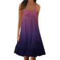 thumbnail image 2 of Kagetolytai Summer Dresses for Women 2024 Women's Summer Fashion Gradient Loose Splicing Casual Beach Tank Dresses Womens Summer Dresses Dark Purple M, 2 of 5