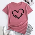thumbnail image 2 of Camiseta de manga corta con cuello redondo y estampado de amor informal para mujer OAVQHLG3B Store lin121212, 2 of 4