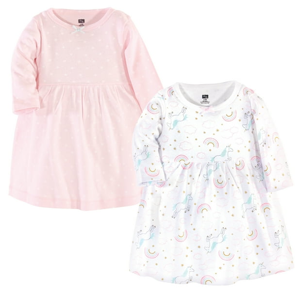 Hudson Baby Hudson Baby Toddler Girl LongSleeve Dresses, 2Pack