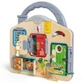 thumbnail image 2 of Hape: Lock & Learn Playboard - Moving Parts Toy, Door Opening & Reveal, Sliding Gears, Easy Carry Handle, Fine Motor Skills, Preschool, Kids Ages 3+, 2 of 11