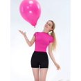thumbnail image 6 of Women'S Crew Neck Short Sleeve Tops Slim Fit T Shirts Basic Tee Crop Tops Workout Y2k Clothes Rose Red M, 6 of 9
