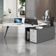 thumbnail image 4 of Wooden Computer Office Desk Standing Drawers Small Fashion Modern Minimalist Desk Tables Ideas Muebles De Oficina Furniture My Lux Decor Round, 4 of 14