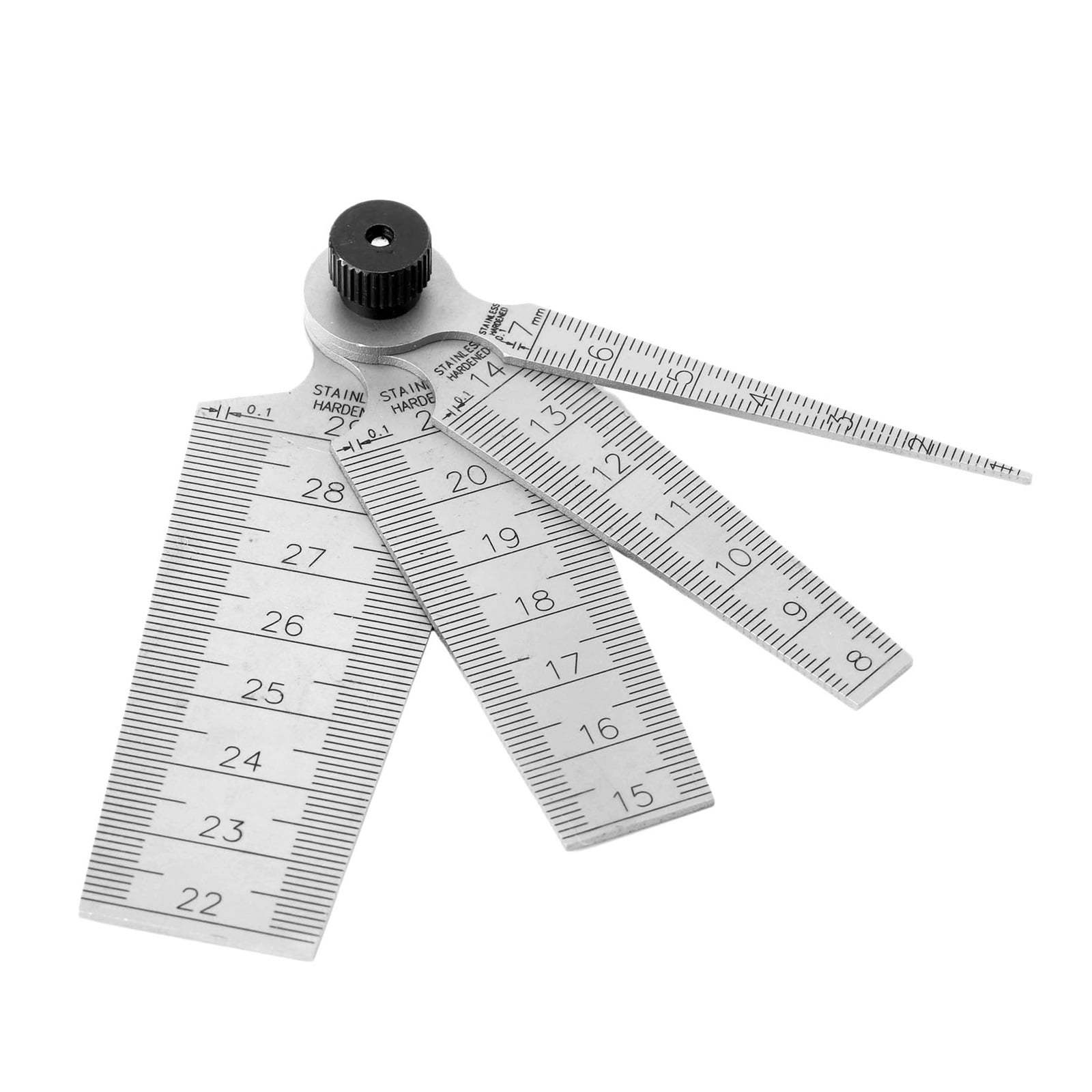0-29mm Steel Metric Taper Gauge Aperture Scale Wedge Feeler For Drill Hole 4 In 1 Muti-fuction Gap Ruler Measuring Tools