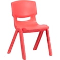 thumbnail image 1 of Silla escolar apilable de plástico rojo con altura de asiento de 15.5 '' - YU-YCX-005-RED-GG Flash Furniture YU-YCX-005-RED-GG, 1 of 2
