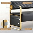 thumbnail image 5 of Waiting Room Chairs with Arms, 57.5'' Office Guest Chair Bench Seating Faux Leather for Beauty Salon Airport Bank Reception Area, 5 of 9