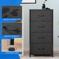 thumbnail image 3 of YINTATECH 4 Drawer storage Dresser Fabric Chest of Drawers Sturdy Steel Frame Furniture Storage Organizer for Living Room,Bedroom,Hallway Black Grey, 3 of 5