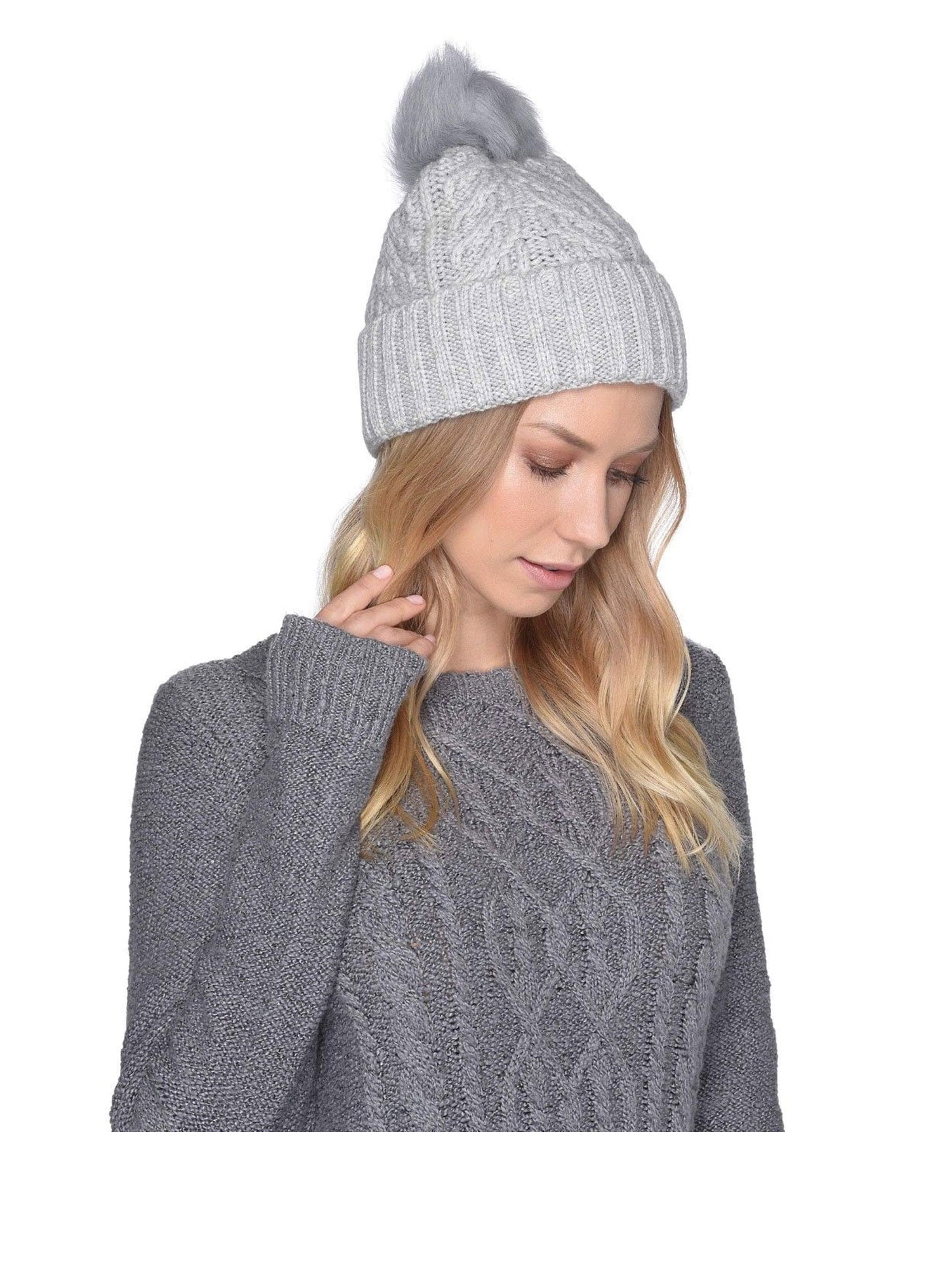 ugg cable knit pom beanie