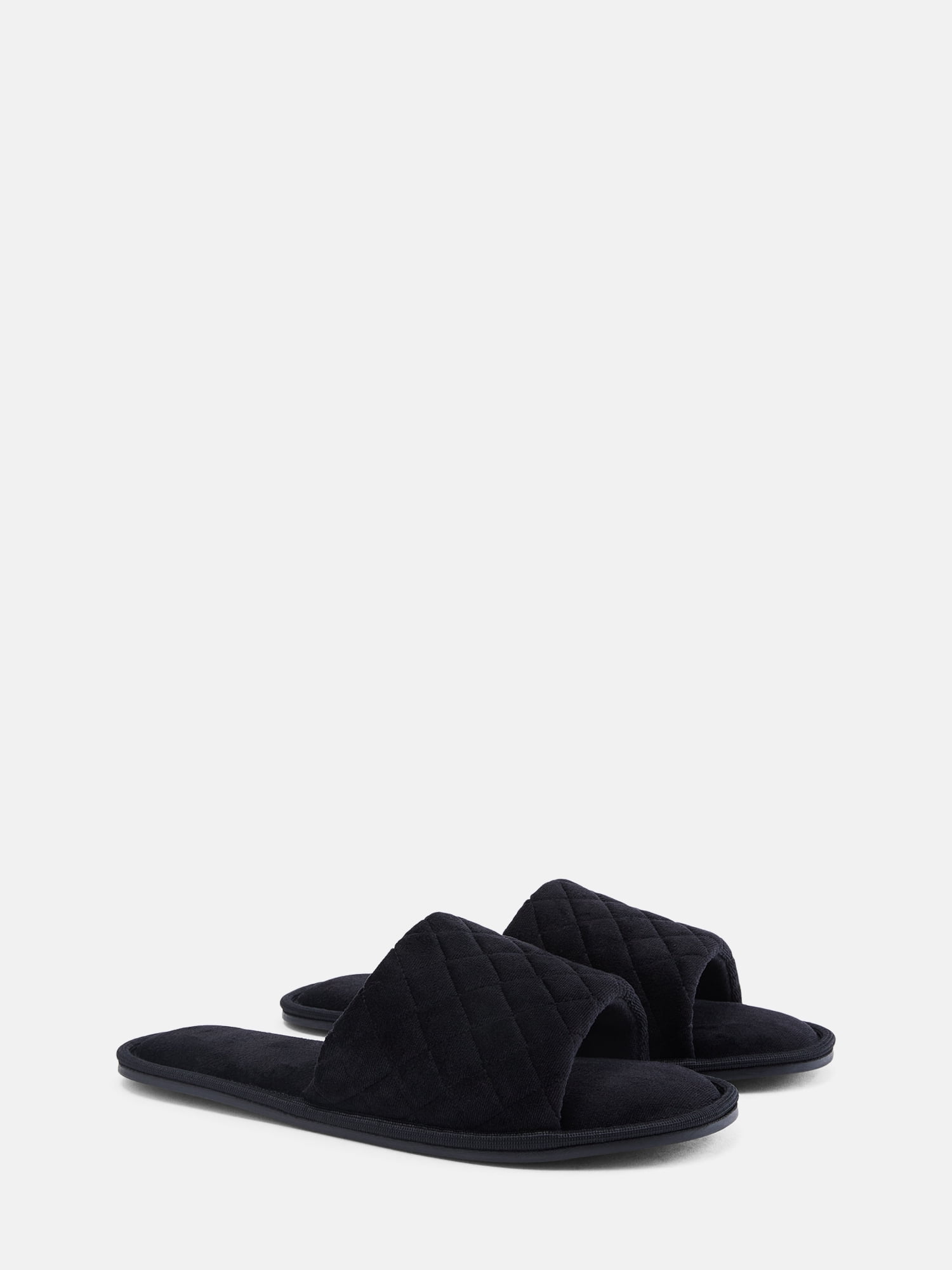 Time and Tru Women's Quilted Single Band Slide Slippers, Wide Width Available