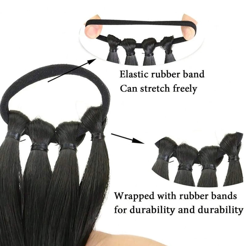 22-40 inches Braided Synthetic Ponytail Extensions Secure Elastic Band Instant For Halloween Costumes Hair Accessories