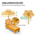 thumbnail image 6 of Topbuy Kids Patio Chaise Lounge Wooden Recliner w/Detachable Umbrella & Cushion Suitable for 3-8 Ages, 6 of 8
