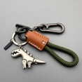 thumbnail image 2 of Weseecase Keychain, Aluminum Alloy Dinosaur Charm Paired with a Hand-Woven Bracelet, Mini Dinosaur Keychain, 2 of 8