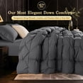 thumbnail image 3 of SONORO KATE Pinch Pleat Feather Down Comforter Queen Size, High Fill Power Soft Duvet Insert with Corner Tabs, All Season Bedding Comforter (90"x90", Dark Gray), 3 of 7