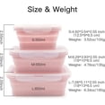 thumbnail image 4 of Collapsible Silicone Lunch Bento Box, Portable Food Storage Container Outdoor Picnic Box Space Saving, Microwave, Dishwasher and Freezer Safe, 3 Pcs Set (Pink), 4 of 7