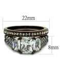 thumbnail image 2 of Womens Coffee Brown Ring Anillo Cafe Para Mujer Stainless Steel with AAA Grade CZ in Clear Avera, 2 of 4