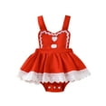 thumbnail image 1 of EYIIYE Barboteuse-Robe pour Bébés Filles de la Saint-Valentin, Combinaison-Robe Sans Manches pour Nouveau-Né, Robe Justaucorps à Ourlet Bordé de Dentelle à Imprimé Cœur, Petite Fille Mignonne, Vêtements Décontractés Quotidiens pour Fête, 1 of 9
