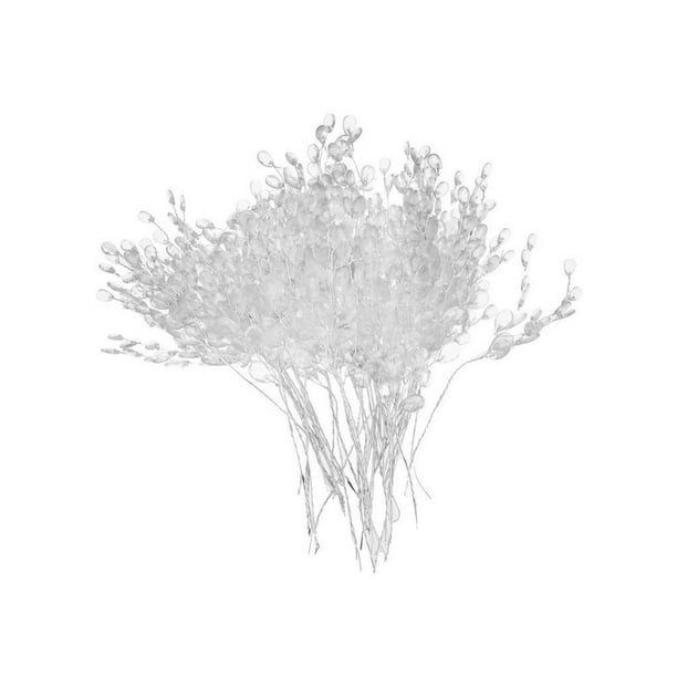 Inteprter 50 Uds. Ramo de capullos de cristal Artificial autoensamblaje de Navidad tallos de gota de agua cuentas ramas de flores boda Artesanía