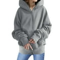 thumbnail image 2 of Baqcunre Hoodies For Women Women's Cute Hoodies Teen Girl Fall Jacket Oversized Sweatshirts Casual Clothes Zip Up Hoodie With Pocket Womens Jacket Fall Outfits Women Trendy Grey S, 2 of 7