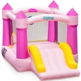 thumbnail image 1 of Bounce House Outfunny Indoor con tobogán para niños de 3 a 6 años, color rosa, 1 of 7
