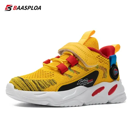 

Yishow-A1 Baasploa Kids LED Light Running Shoes With Hoop & Loop Casual Breathable Lightweight Colorful Sneaker For Children Boys Girls