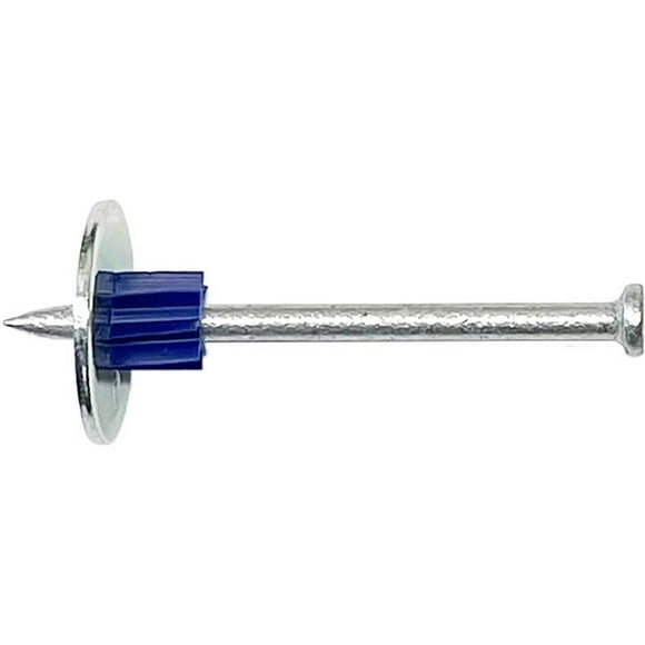 Clavija de accionamiento con arandela, acero de punta azul, 7,62 mm de profundidad x 6,35 cm de larg