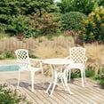 thumbnail image 1 of vidaXL Ensemble Bistro 3 Pcs Aluminium Moulé Blanc, 1 of 5