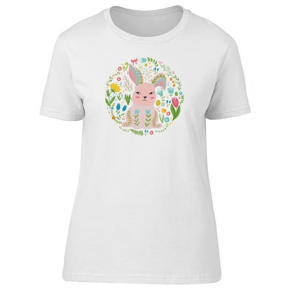 Adorable Pink Floral Rabbit Tee Women's -Image by Shutterstock