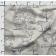 thumbnail image 2 of Soimoi Animals Printed, Cotton Satin Spandex, Sewing Fabric by The Yard 54 Inch Wide, Decorative Fabric for Dresses and Home Accents, Light Gray, 2 of 5
