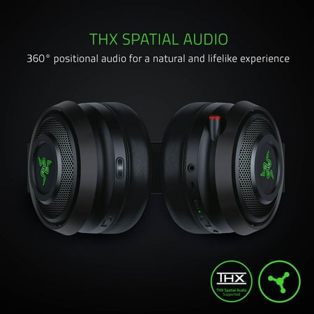 Razer - Nari Ultimate Wireless THX Spatial Audio Gaming Headset for PC, PS5, and PS4 - Gunmetal