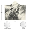 thumbnail image 3 of Cool Grizzly Bear Wearable Blanket Hoodies for Women Men Adults Bear Lovers Soft Warm Mountain Forest Roaring Bears Hooded Blankets for Home Bed Decor Halloween 50x60 Inch, 3 of 5