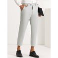 thumbnail image 2 of Lars Amadeus Pantalones Cortos Formales PaHombre Pantalones De Vestir Ajustados Con Frente Plano De Color Sólido gris L, 2 of 6