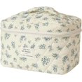 thumbnail image 1 of uekeboag - Bolsa de maquillaje acolchada de viaje grande para mujer, bolsa de cosméticos de algodón floral, bolsa organizra de artículos de cambir estética floral, 1 of 3