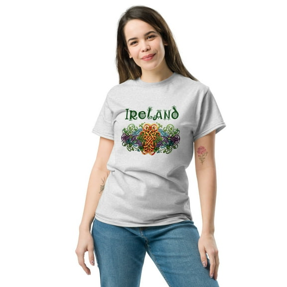 St Patrick's Day, Traditional Irish Designs, Unisex classic tee (Ash, S)