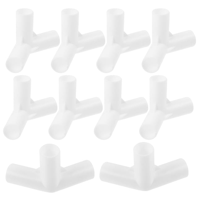 Homoyoyo 20Pcs Tent Pole Connector White Plastic for Sturdy Support and Wind Resistance 135 Degree Angle